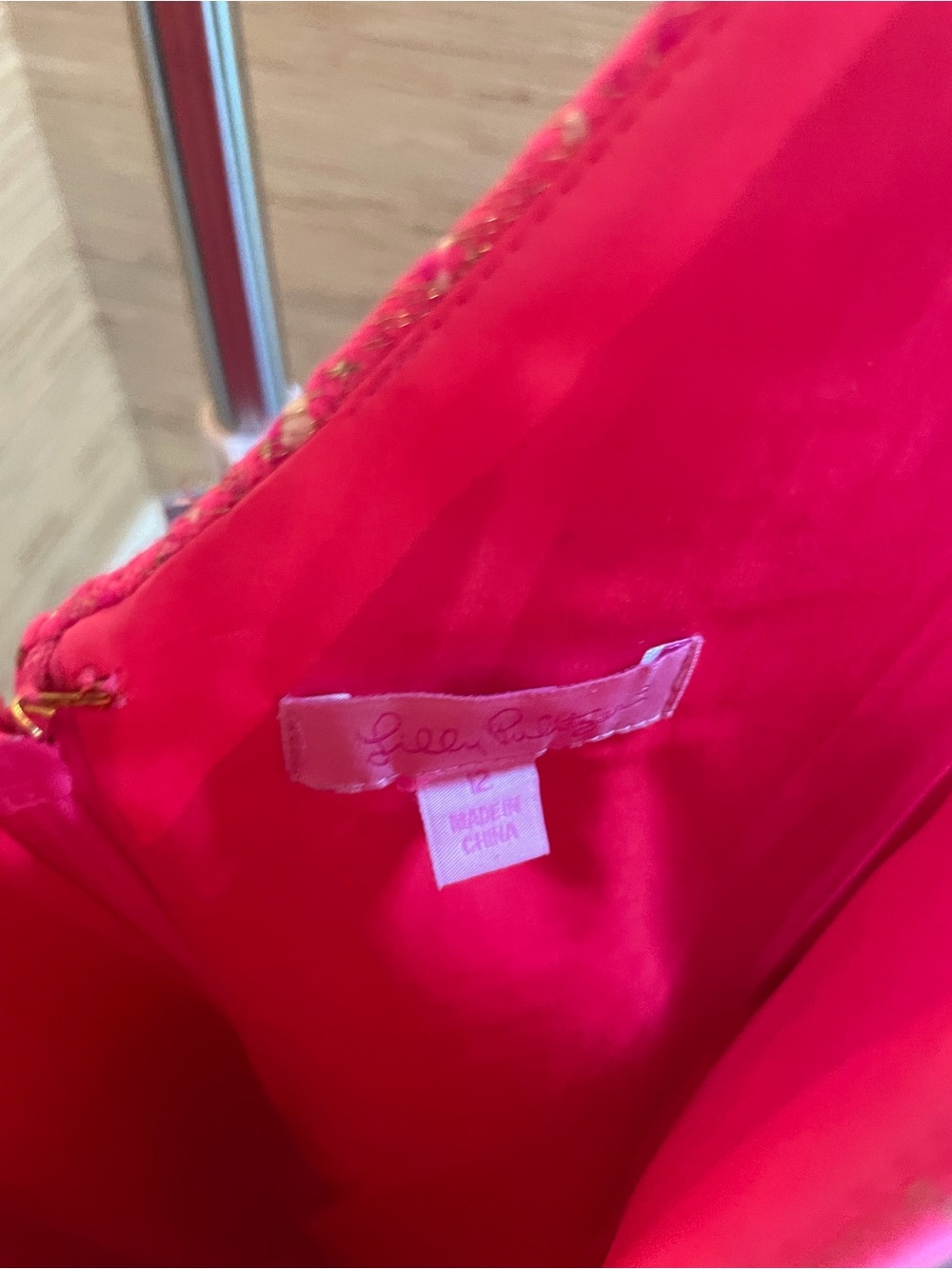 Lilly Pulitzer Pink Textured Shift Dress Size 12 - Picture 4 of 4